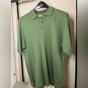 Tommy Bahama Sz M Light Green Silk Blend Textured Polo